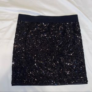 Black sequin pencil skirt